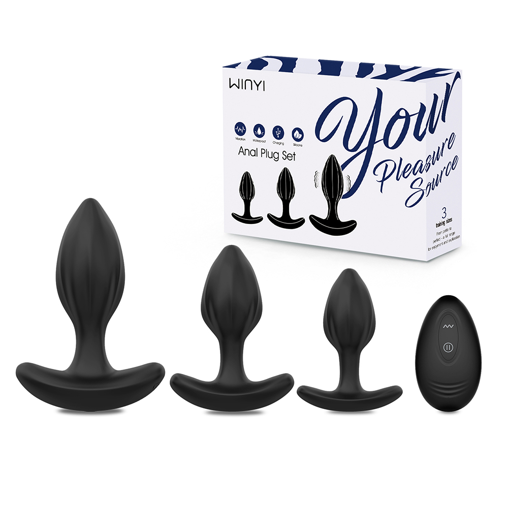 wy0587-vibrating anal plug kit with new sex toy packaging-intimate toy Vendor