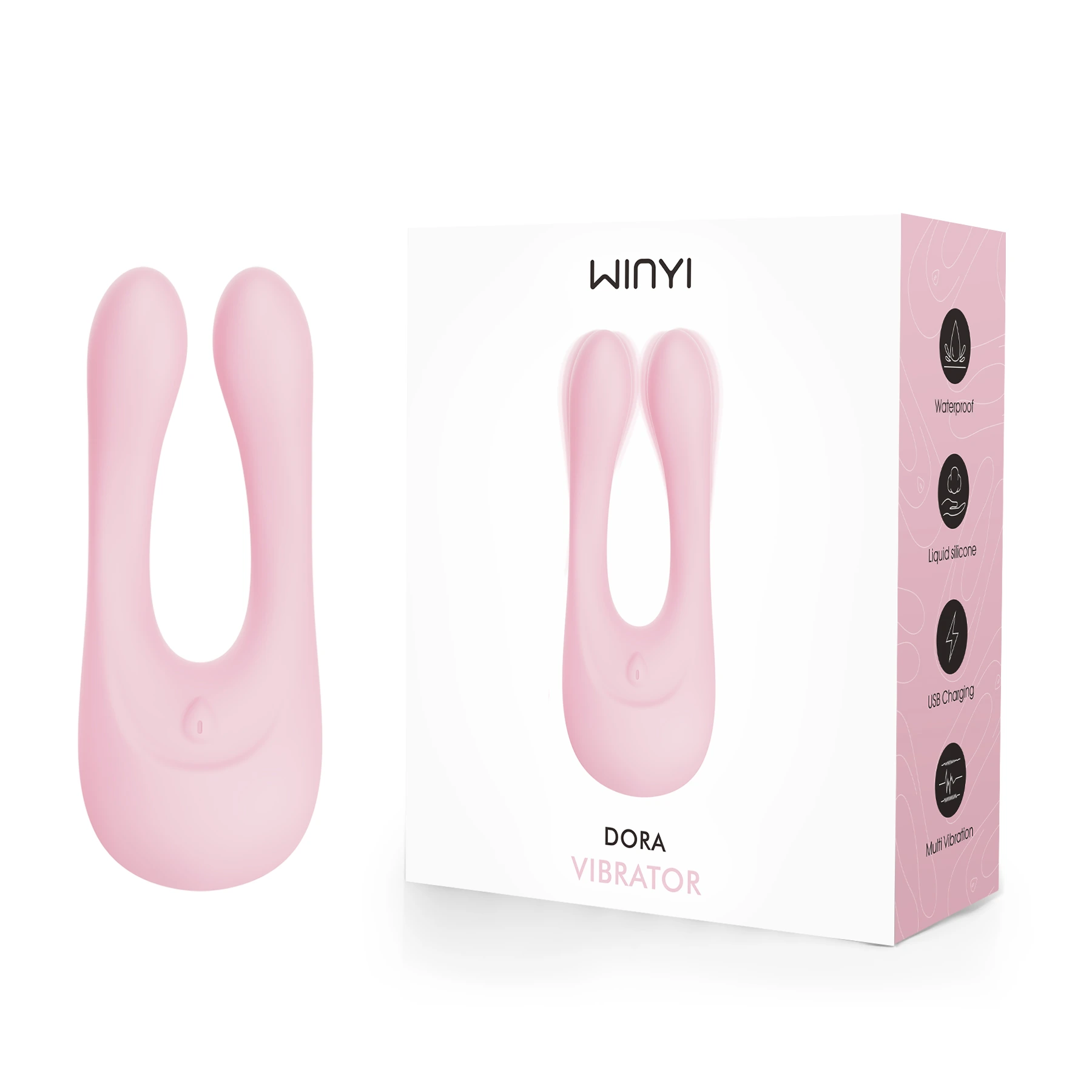 WY0658-clitoral vibrator -WINYI 2023 new multi-function sex toy for women couple-nipple and clitoral stimulator and cock ring 2 in 1 adult toy- manufacturer-OEM ODM custom vibrator sex toy-manufacturer