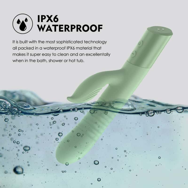 WINYI Swell Rabbit Vibrator with thrusting stimulator-WY0752 Jade-3
