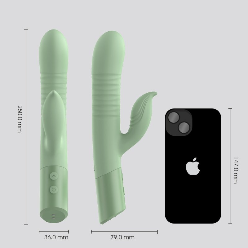 WINYI Swell Rabbit Vibrator with thrusting stimulator-WY0752 Jade-5