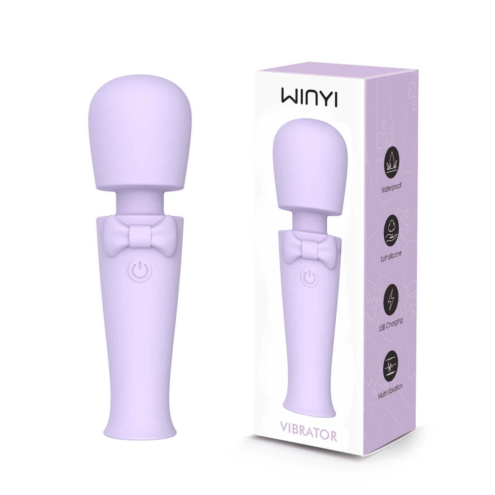 Custom Rechargeable Bow AV Wand Vibrator -package