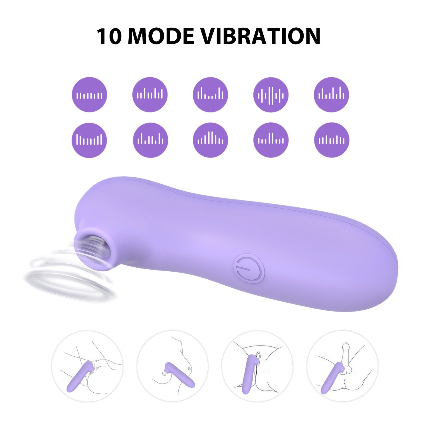 WY0575 custom rechargeable clitoral suction stimulator 10 mode suction image