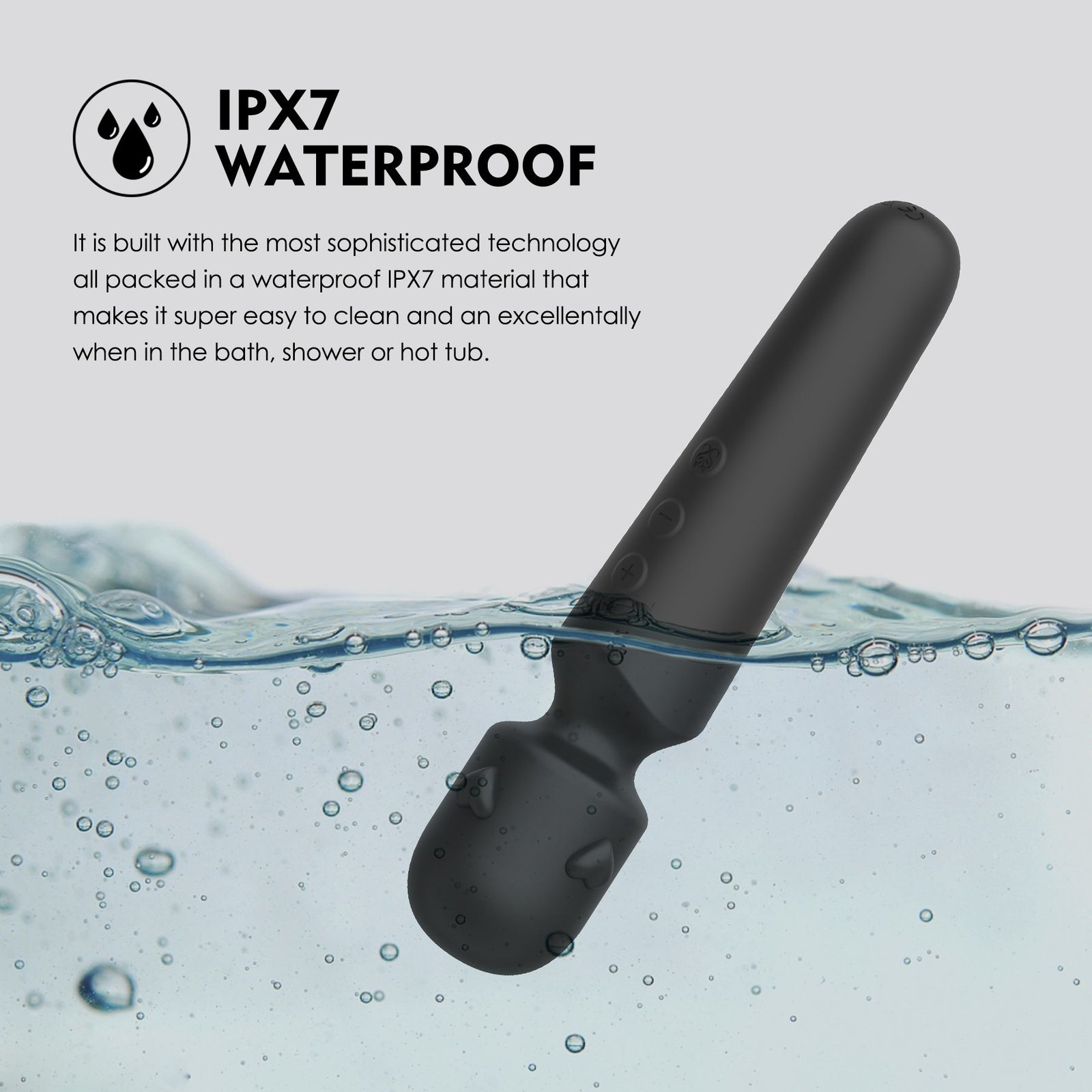 WY0627 custom rechargeable heart wand massager IPX7 waterproof heart wand massager