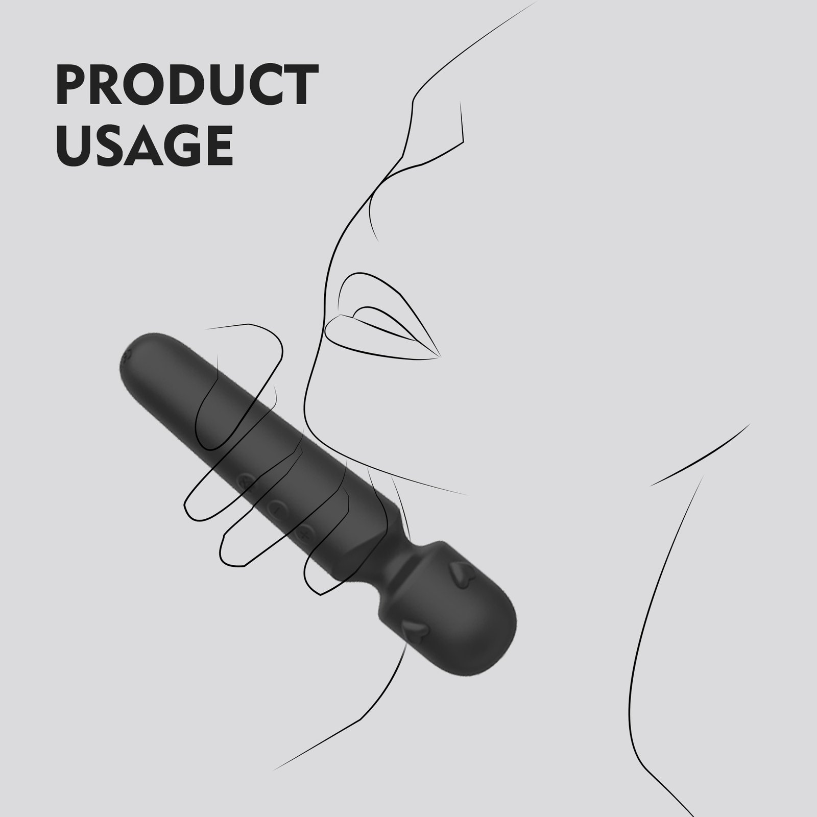 WY0627 custom rechargeable heart wand massager product usage heart wand massager image two