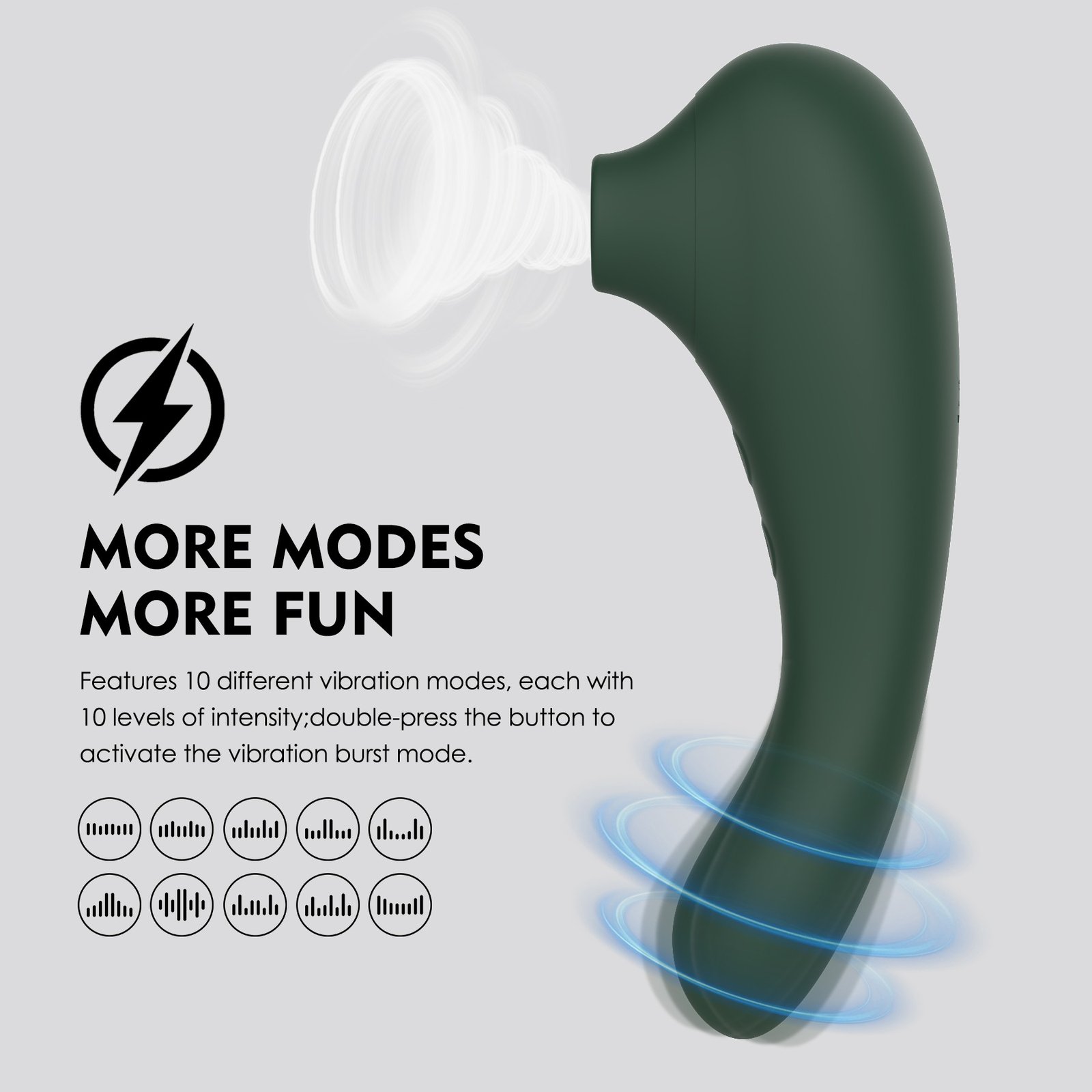 WINYI WY0635 custom rechargeable whale suction stimulator with 10 suction and 10 vibration modes