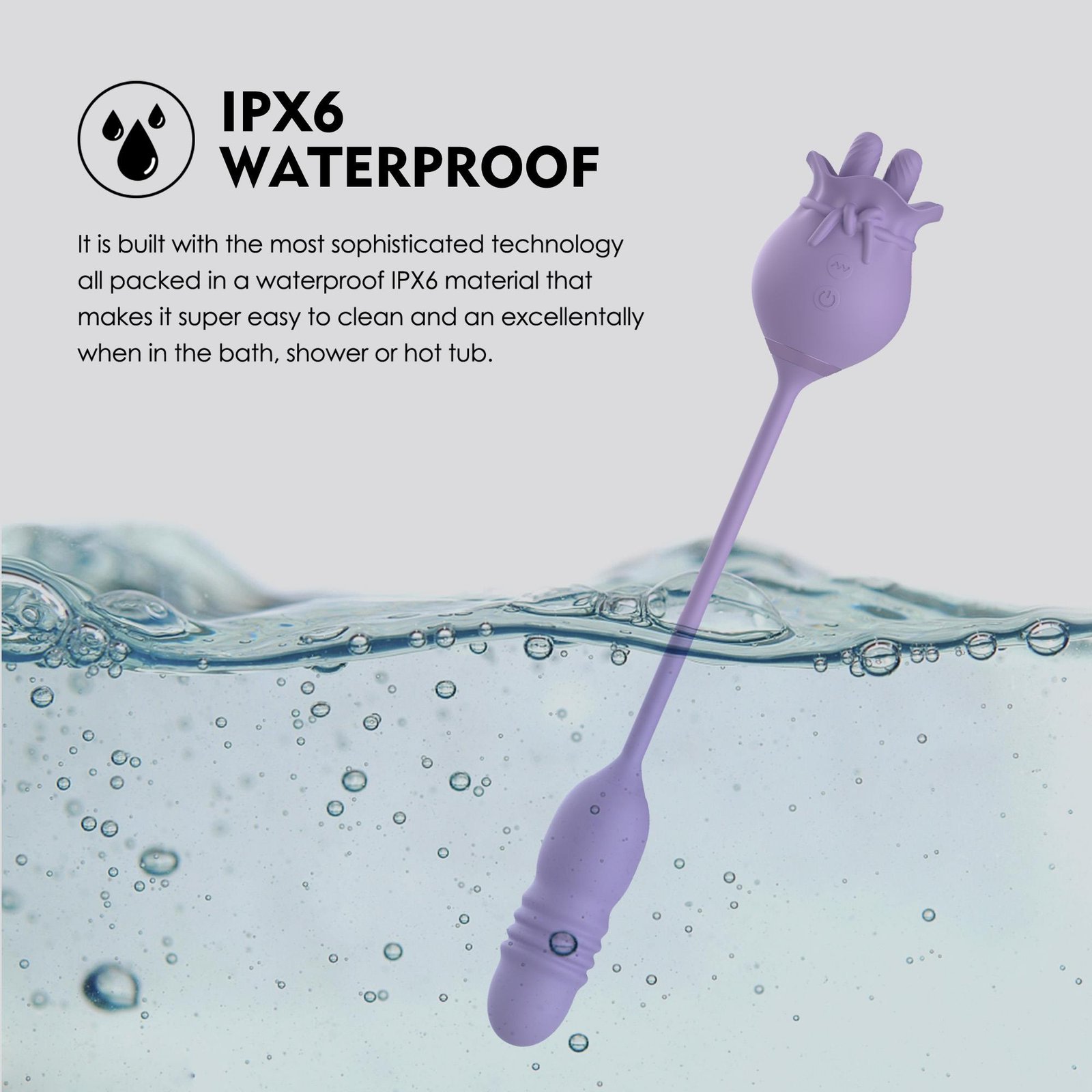 WY0666-1 IPX6 waterproof rechargeable 3-in-1 thrusting vibrator