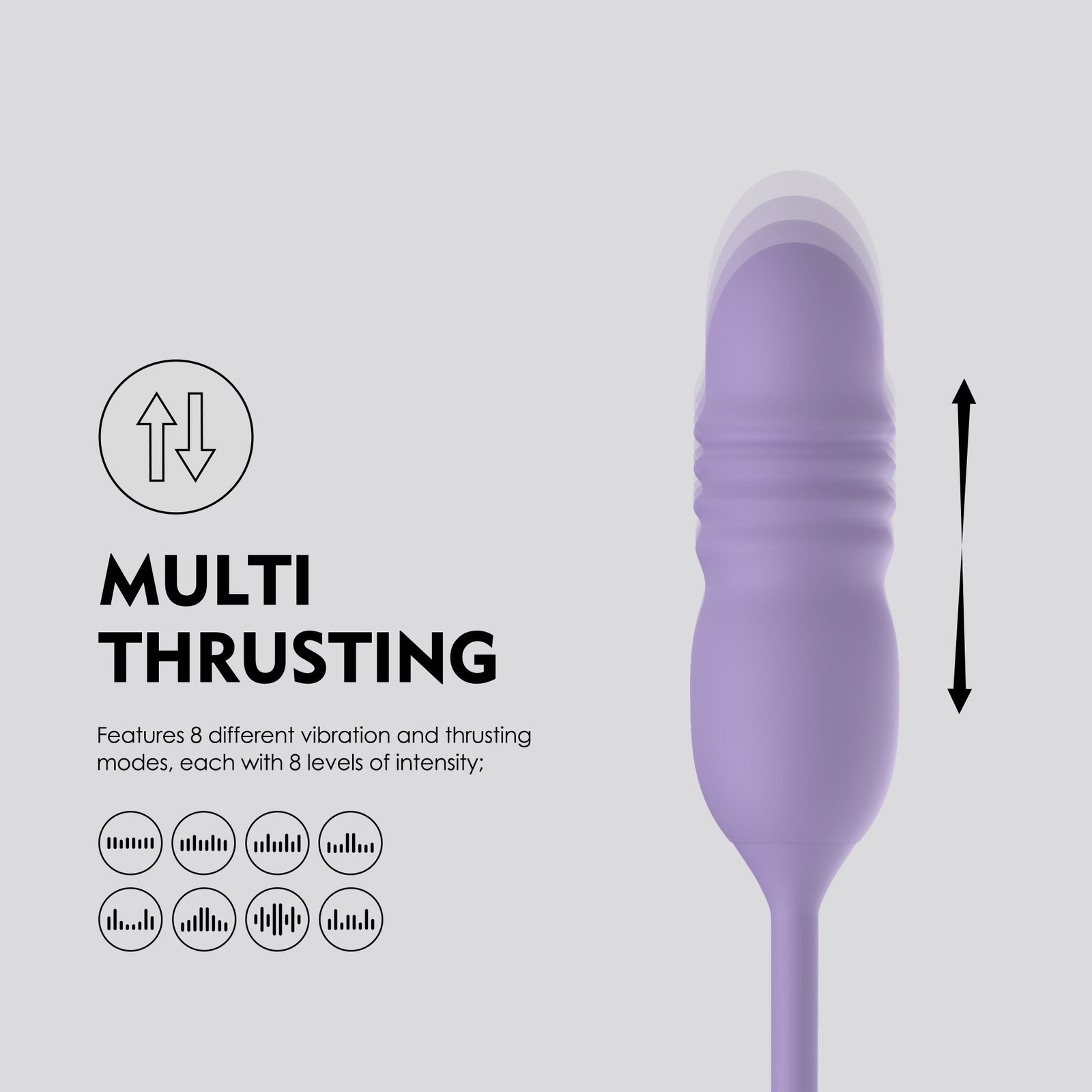 WY0666-1 multi-thrusting rechargeable 3-in-1 vibrator with adjustable modes