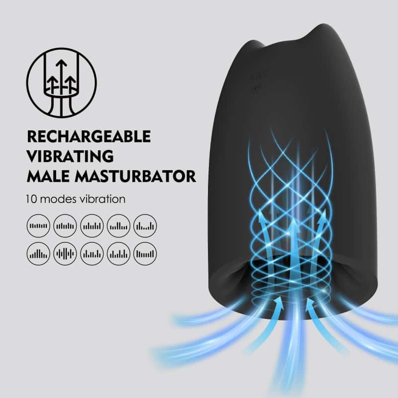 Custom Rechargeable Auric 10-Mode Vibrating Male Masturbator1