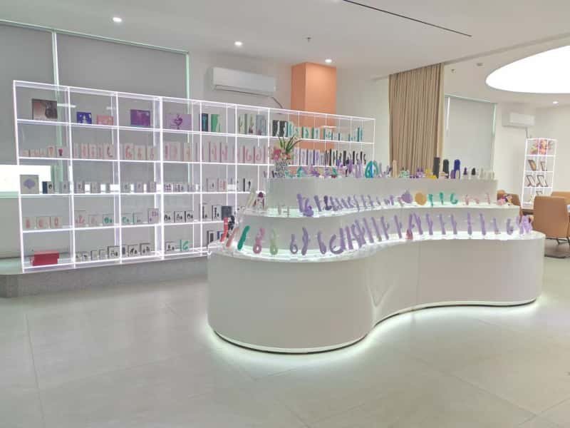 Adult toy factory showroom for product and material selection