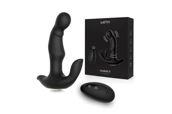 Custom prostate massager with branded packaging for private-label launch