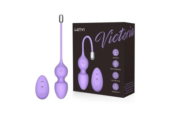Silicone kegel ball product set with retail packaging