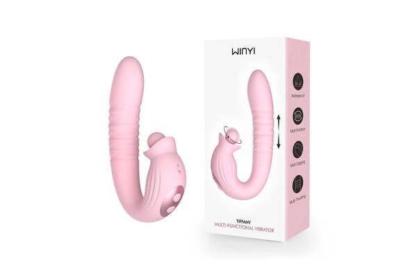 Silicone multi-functional vibrator with retail packaging