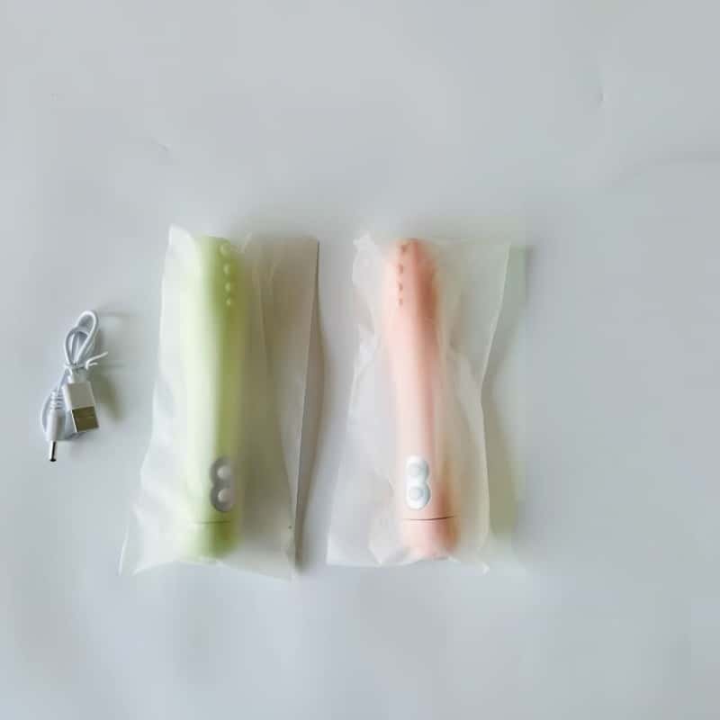 Two silicone vibrator samples prepared for material comparison