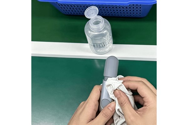 Finished silicone vibrator surface wipe inspection