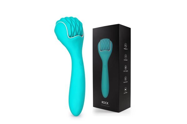 Finished silicone wand vibrator with retail packaging