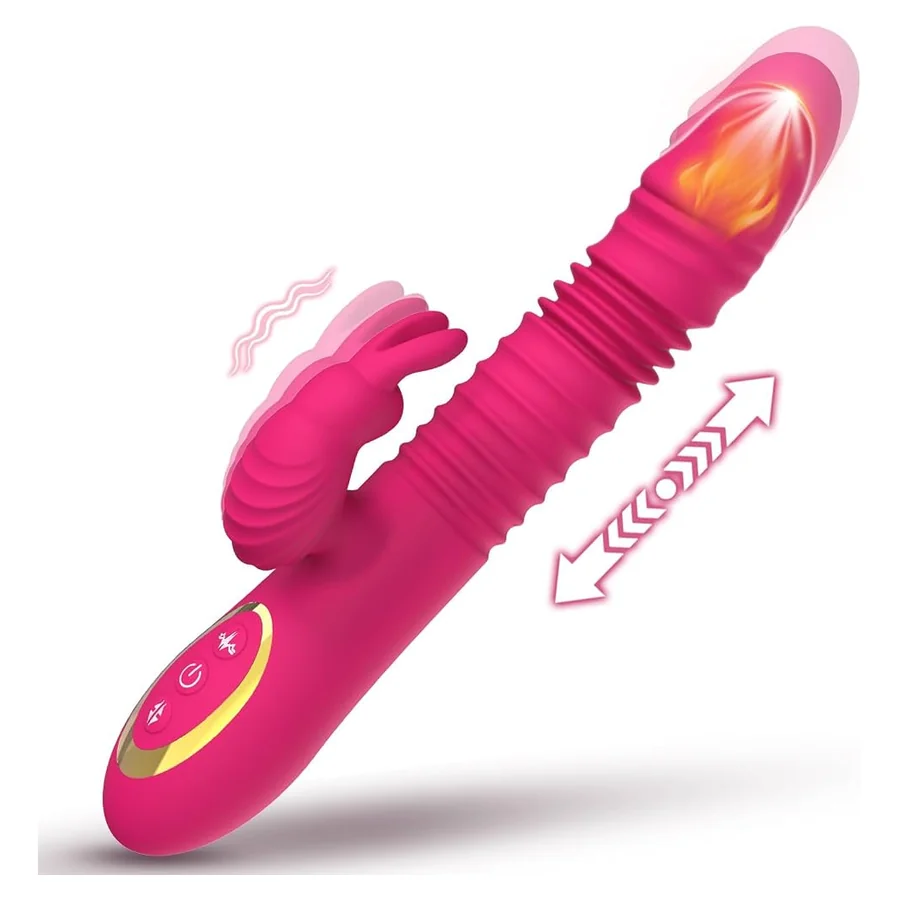 Thrusting Vibrator Extension Feature Pink thrusting vibrator extension feature illustration