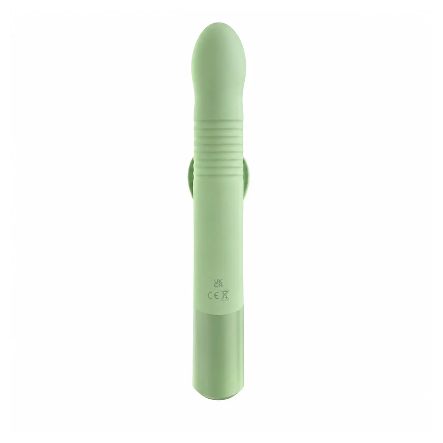 Green Dual-Stimulation Vibrator Rear View Green dual-stimulation vibrator rear view