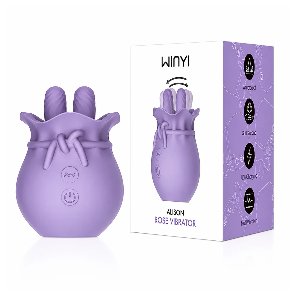 WINYI WY0666 Alison Rose Vibrator and Packaging WINYI WY0666 Alison rose vibrator with retail packaging
