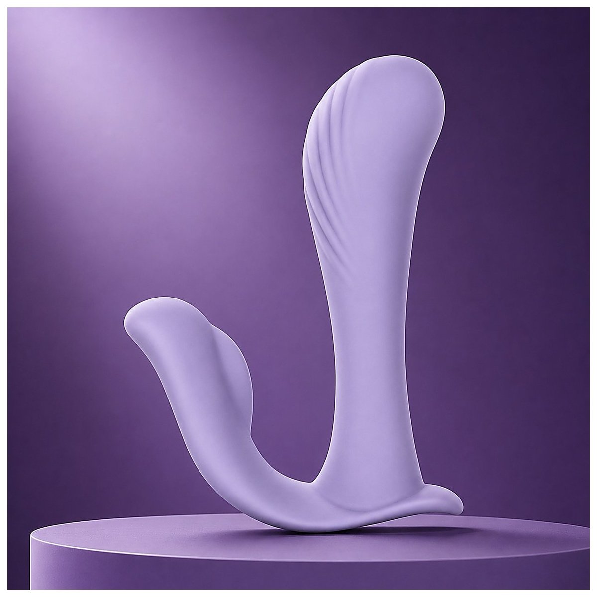 Helen double-ended wearable vibrator on display platform